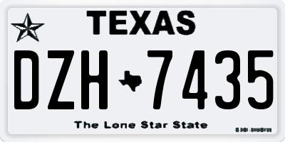 TX license plate DZH7435