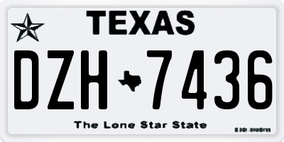 TX license plate DZH7436