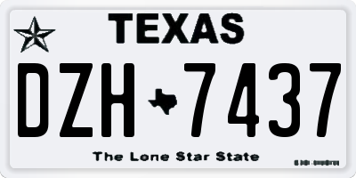 TX license plate DZH7437