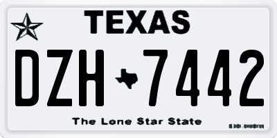 TX license plate DZH7442