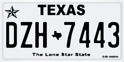 TX license plate DZH7443