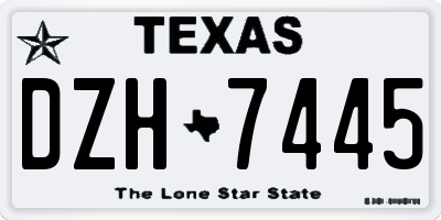 TX license plate DZH7445