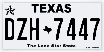 TX license plate DZH7447