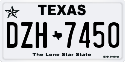 TX license plate DZH7450