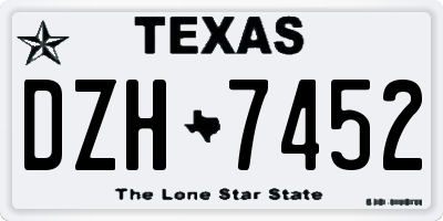 TX license plate DZH7452