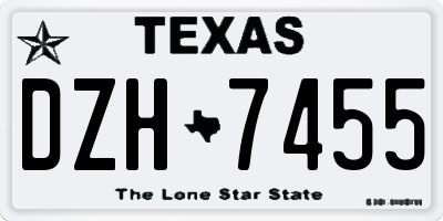 TX license plate DZH7455