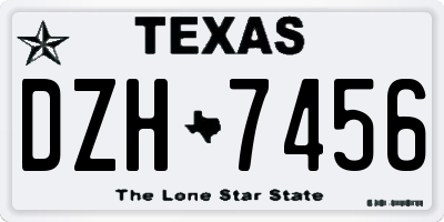 TX license plate DZH7456