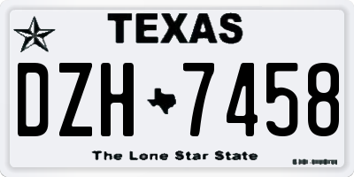 TX license plate DZH7458