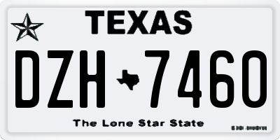 TX license plate DZH7460