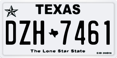TX license plate DZH7461