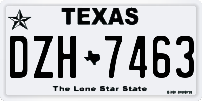 TX license plate DZH7463