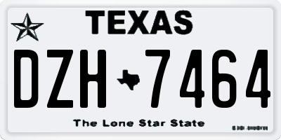 TX license plate DZH7464