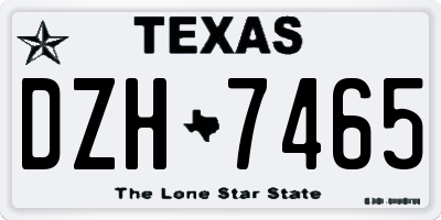 TX license plate DZH7465