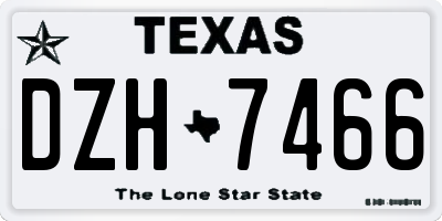 TX license plate DZH7466