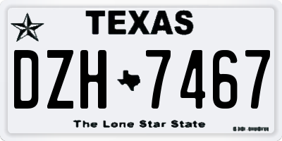 TX license plate DZH7467
