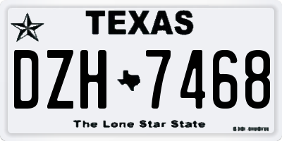 TX license plate DZH7468