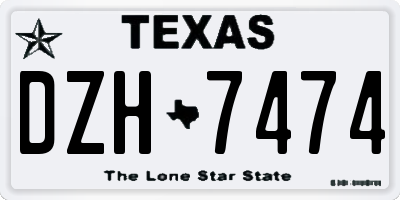 TX license plate DZH7474
