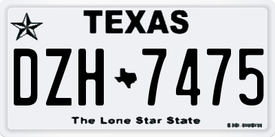 TX license plate DZH7475
