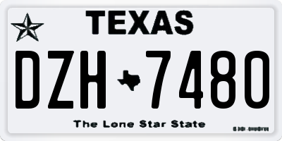 TX license plate DZH7480
