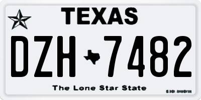 TX license plate DZH7482