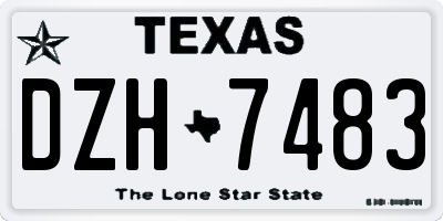 TX license plate DZH7483