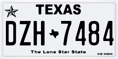 TX license plate DZH7484