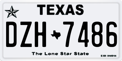 TX license plate DZH7486