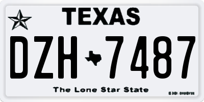 TX license plate DZH7487