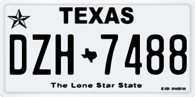 TX license plate DZH7488