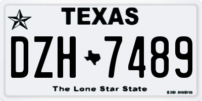 TX license plate DZH7489