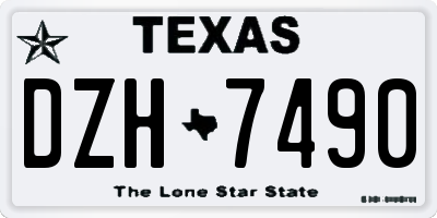 TX license plate DZH7490