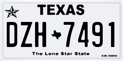 TX license plate DZH7491