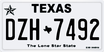 TX license plate DZH7492