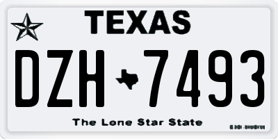 TX license plate DZH7493