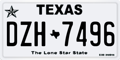 TX license plate DZH7496