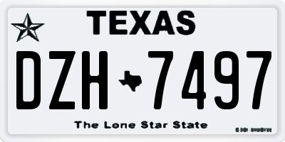 TX license plate DZH7497