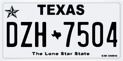 TX license plate DZH7504
