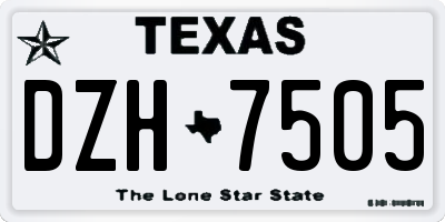 TX license plate DZH7505