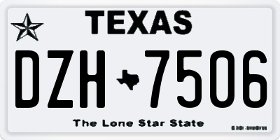 TX license plate DZH7506