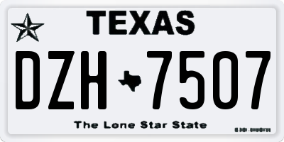 TX license plate DZH7507