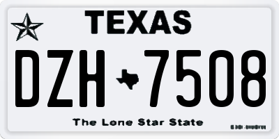 TX license plate DZH7508