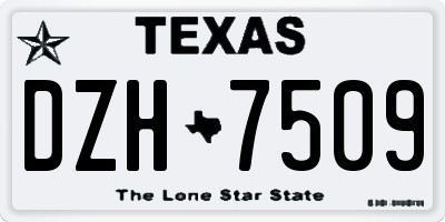 TX license plate DZH7509