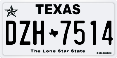 TX license plate DZH7514