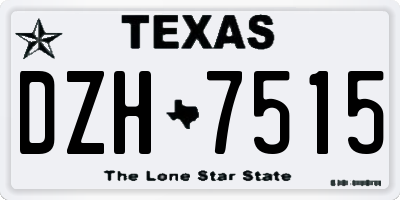 TX license plate DZH7515