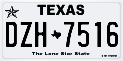 TX license plate DZH7516