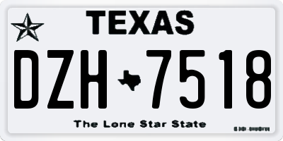 TX license plate DZH7518