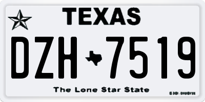 TX license plate DZH7519