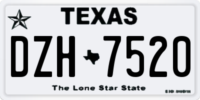 TX license plate DZH7520