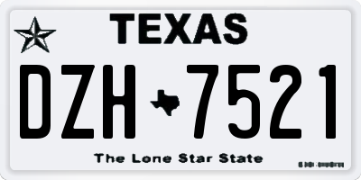 TX license plate DZH7521