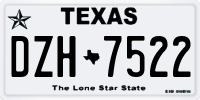TX license plate DZH7522